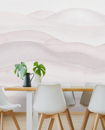 nøytralt landskapstapet kalt Neutral Ombre Watercolor Landscape av Bloomery Decor for soverom, spisestuer og hjemmekontorer