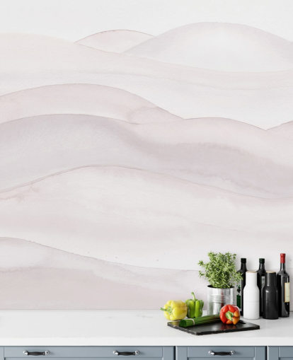 nøytralt landskapstapet kalt Neutral Ombre Watercolor Landscape av Bloomery Decor for soverom, spisestuer og hjemmekontorer