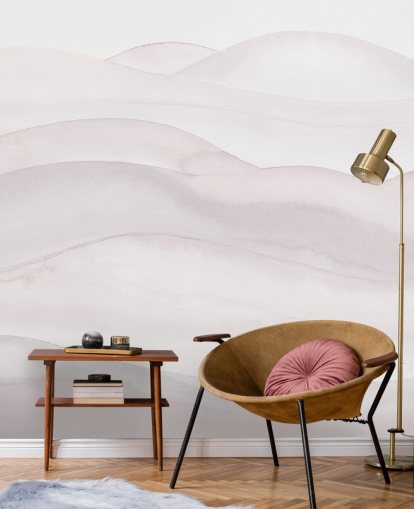 neutraal landschapsbehang genaamd Neutral Ombre Watercolour Landscape van Bloomery Decor voor slaapkamers, eetkamers en thuiskantoren