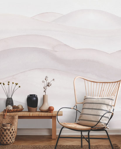 neutraal landschapsbehang genaamd Neutral Ombre Watercolour Landscape van Bloomery Decor voor slaapkamers, eetkamers en thuiskantoren neutraal landschapsbehang genaamd Neutral Ombre Watercolour Landscape van Bloomery Decor voor slaapkamers, eetkamers en thuiskantoren