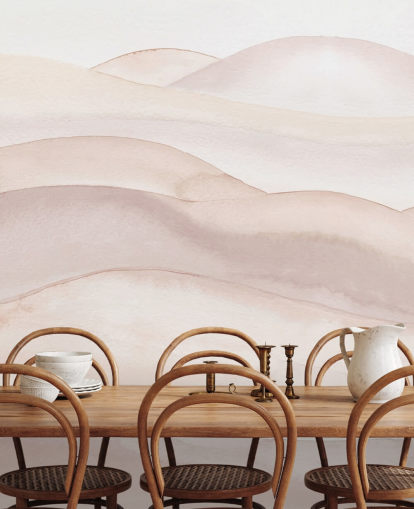 peach watercolour wallpaper mural called Peach Ombre Watercolour Landscape by Bloomery Decor for bathrooms, bedrooms and hallways peach watercolour wallpaper mural called Peach Ombre Watercolour Landscape by Bloomery Decor for bathrooms, bedrooms and hallways