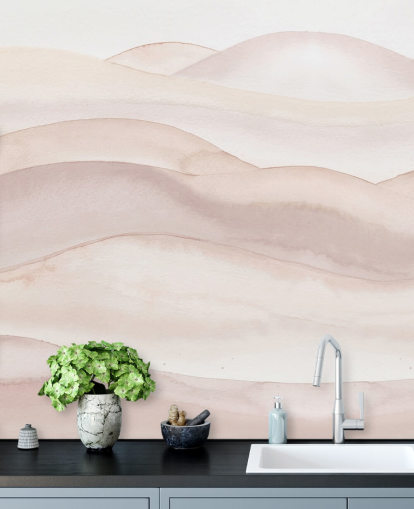 papier peint aquarelle pêche appelé Peach Ombre Watercolour Landscape par Bloomery Decor pour salles de bains, chambres et couloirs papier peint aquarelle pêche appelé Peach Ombre Watercolour Landscape par Bloomery Decor pour salles de bains, chambres et couloirs