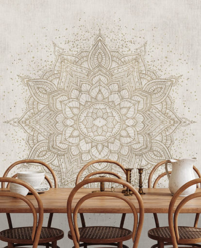 golden mandala wallpaper mural called Vintage Golden Mandala by Bloomery Decor for bedrooms, offices and businesses golden mandala wallpaper mural called Vintage Golden Mandala by Bloomery Decor for bedrooms, offices and businesses