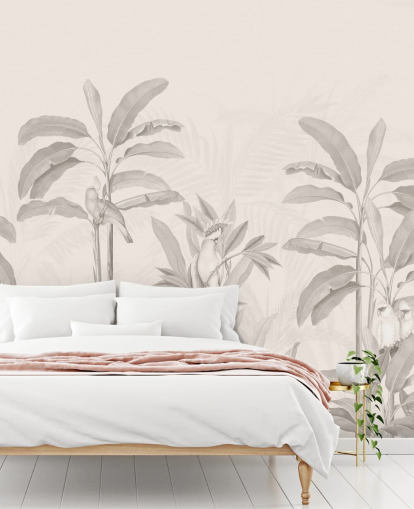 fresque murale en forme de jungle sépia appelée Vintage Tropical Jungle par Bloomery Decor pour les couloirs, les salles de bain et les salles à manger fresque murale en forme de jungle sépia appelée Vintage Tropical Jungle par Bloomery Decor pour les couloirs, les salles de bain et les salles à manger