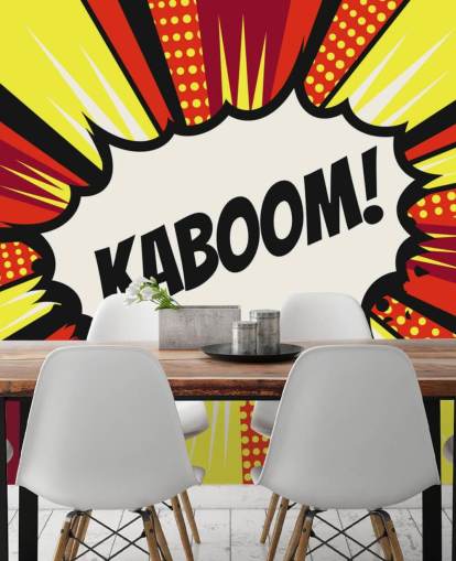 Burbuja de discurso de cómics pop art vintage (¡Kaboom!) en vector