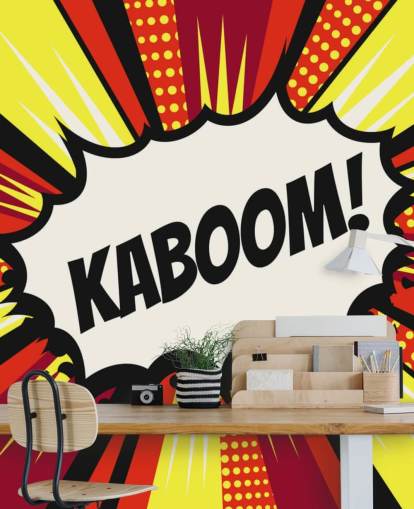 Vintage pop art tegneserier taleboble (Kaboom!) i vektor Vintage pop art tegneserier taleboble (Kaboom!) i vektor