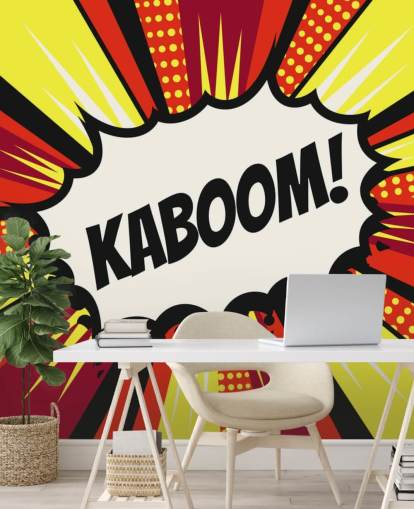 Burbuja de discurso de cómics pop art vintage (¡Kaboom!) en vector