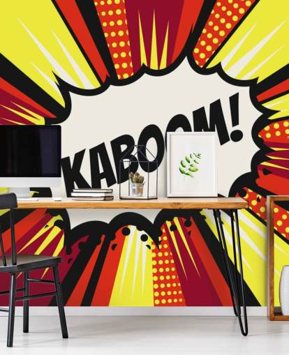 Burbuja de discurso de cómics pop art vintage (¡Kaboom!) en vector