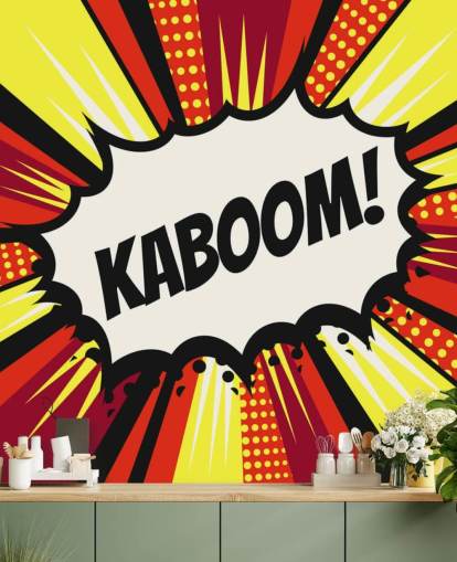 Vintage pop art comics speech bubble (Kaboom!) in vector