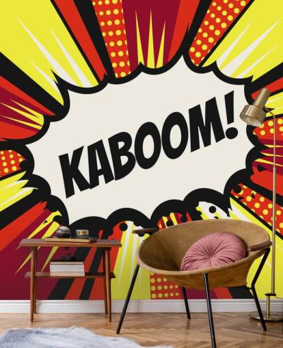 Burbuja de discurso de cómics pop art vintage (¡Kaboom!) en vector