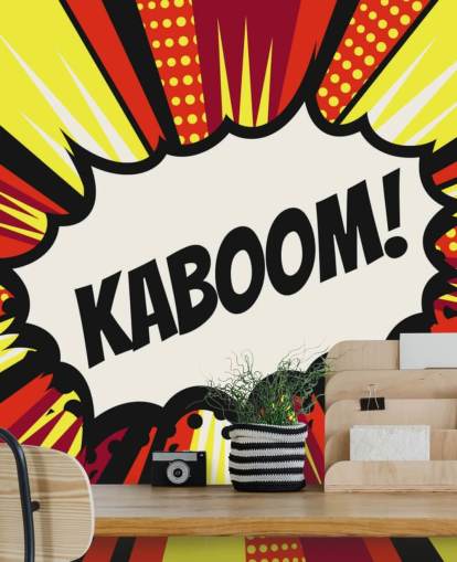 Vintage pop art sarjakuvia puhe kupla (Kaboom!) vektori