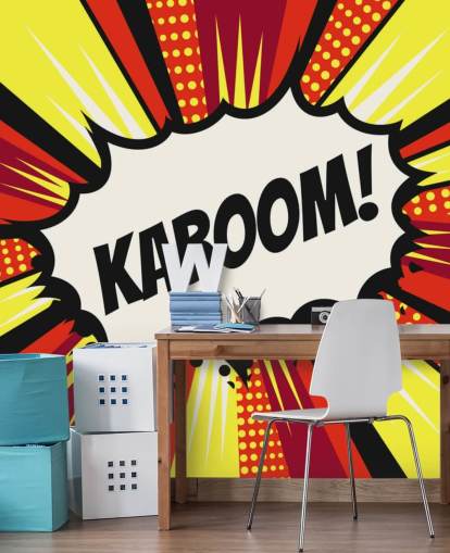 Bulle de discours vintage de bandes dessinées pop art (Kaboom !) dans le vecteur