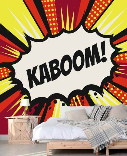 Burbuja de discurso de cómics pop art vintage (¡Kaboom!) en vector