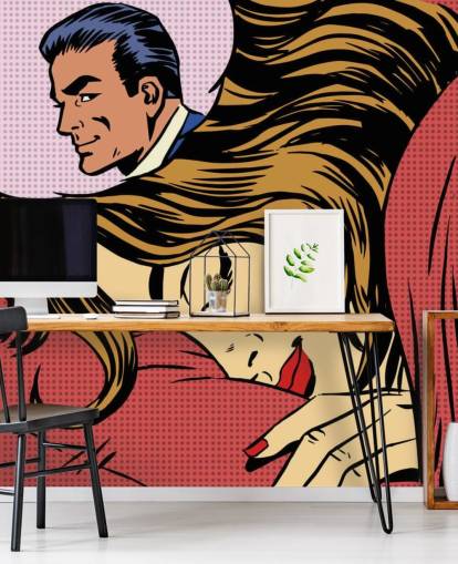  Dream woman man love romance lovers pop art comics retro style H