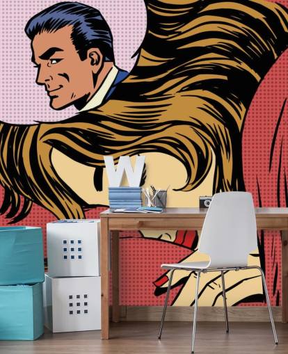 Unelma nainen mies rakkaus romanssi ystäville pop art sarjakuvat retro tyyli H Unelma nainen mies rakkaus romanssi ystäville pop art sarjakuvat retro tyyli H