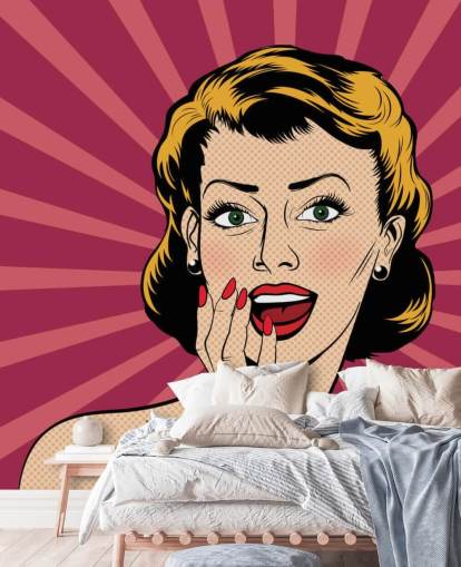 Vector mujer sorprendida en el estilo de cómics de arte pop