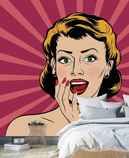 Vector überraschte Frau im Pop-Art-Comic-Stil Vector überraschte Frau im Pop-Art-Comic-Stil