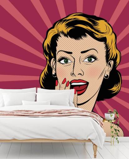 Vector überraschte Frau im Pop-Art-Comic-Stil Vector überraschte Frau im Pop-Art-Comic-Stil