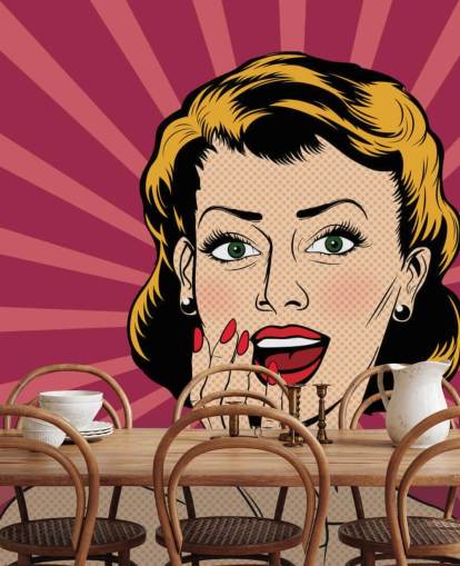 Vector surpreendeu mulher no estilo de quadrinhos pop art