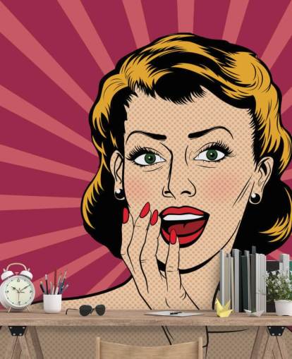 Vector mujer sorprendida en el estilo de cómics de arte pop