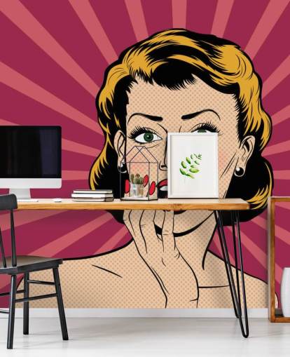 Vector mujer sorprendida en el estilo de cómics de arte pop