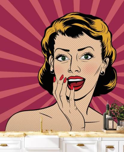 Vector mujer sorprendida en el estilo de cómics de arte pop