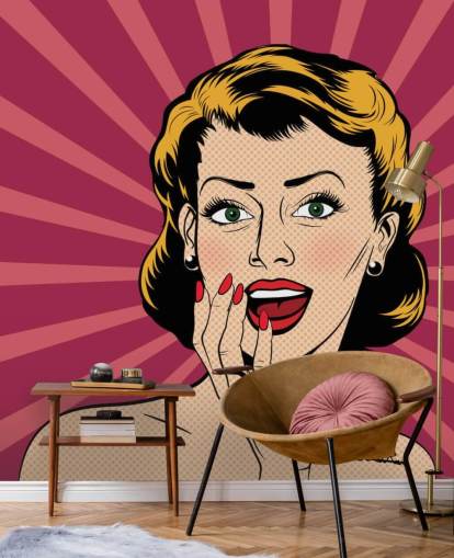 Vector donna sorpresa nello stile pop art comics Vector donna sorpresa nello stile pop art comics
