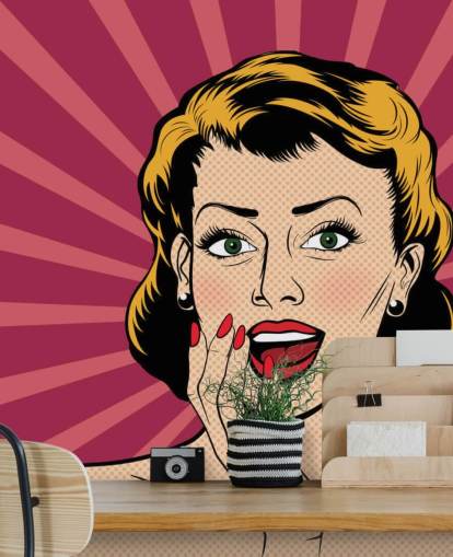 Vektori yllätti naisen pop-art sarjakuvissa Vektori yllätti naisen pop-art sarjakuvissa