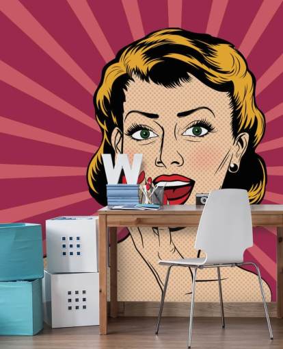 Vektori yllätti naisen pop-art sarjakuvissa