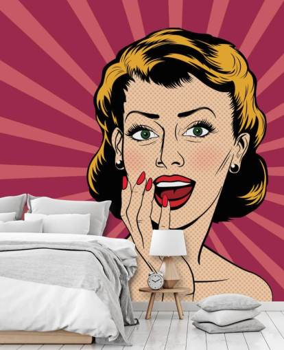 Vector mujer sorprendida en el estilo de cómics de arte pop