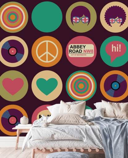 papel de parede retro beatles inspirado pop art papel de parede retro beatles inspirado pop art