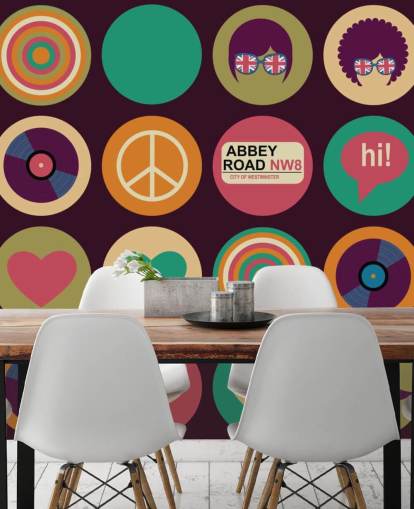Retro-Beatles inspirierte Pop-Art-Tapete