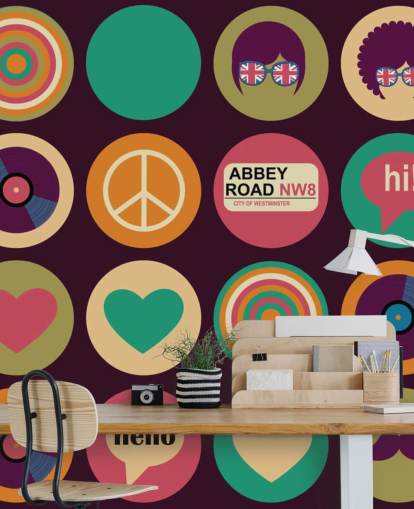 retro beatles inspireret pop art tapet retro beatles inspireret pop art tapet