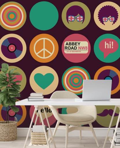 Retro-Beatles inspirierte Pop-Art-Tapete