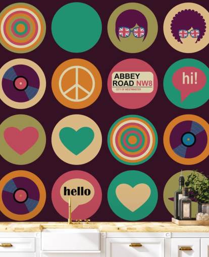 retro beatles innoittamana pop art tapetti retro beatles innoittamana pop art tapetti