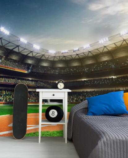 Honkbalstadion's nachts behang Honkbalstadion's nachts behang