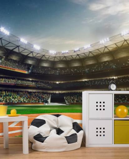 Honkbalstadion's nachts behang