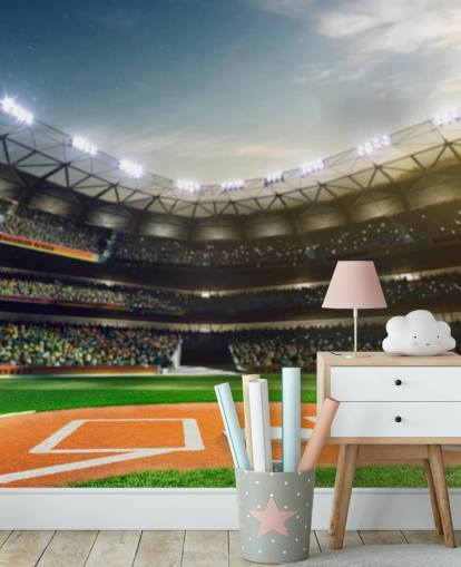 Baseball Stadium om natten Bakgrunn