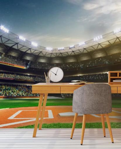 Baseball Stadium at Night Wallpaper