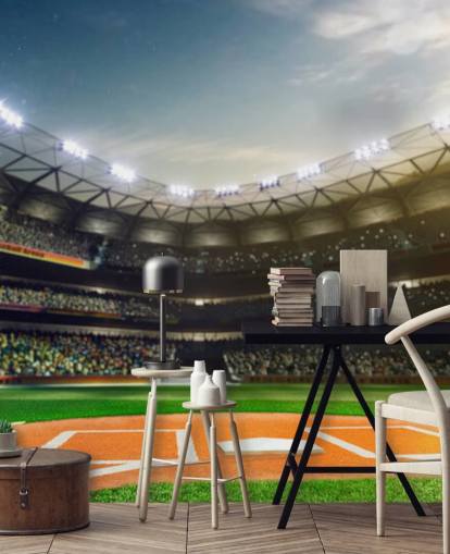 Baseball Stadium at Night Wallpaper