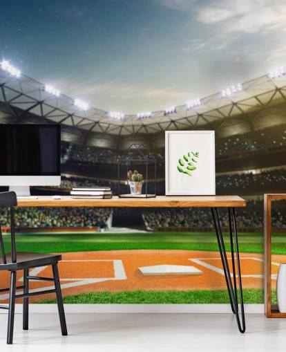 Honkbalstadion's nachts behang Honkbalstadion's nachts behang