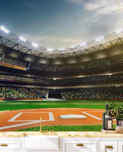 Fondo de pantalla de béisbol en la noche