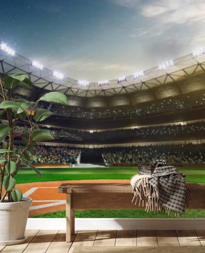 Baseball Stadium på natten Bakgrund