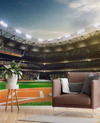 Baseballstadium yöllä Taustakuva Baseballstadium yöllä Taustakuva