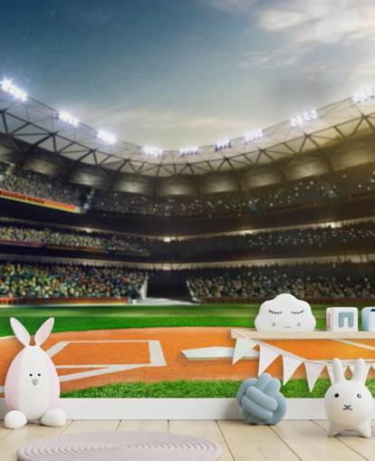 Sfondo dello stadio di baseball di notte