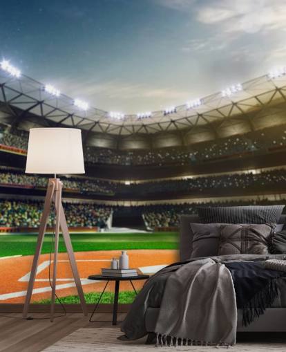 Baseballstadium yöllä Taustakuva