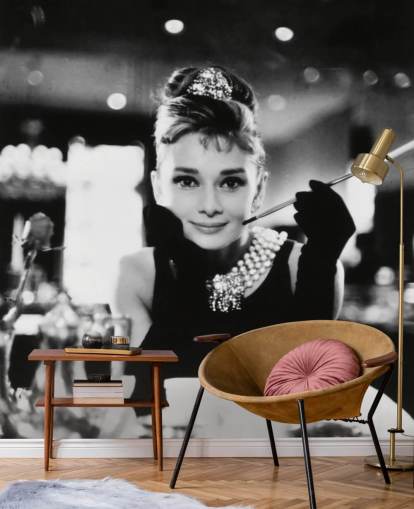 papier peint mural de film en noir et blanc appelé Audrey Hepburn (Breakfast at Tiffany's) III pour les chambres, les salons et les bureaux à domicile papier peint mural de film en noir et blanc appelé Audrey Hepburn (Breakfast at Tiffany's) III pour les chambres, les salons et les bureaux à domicile