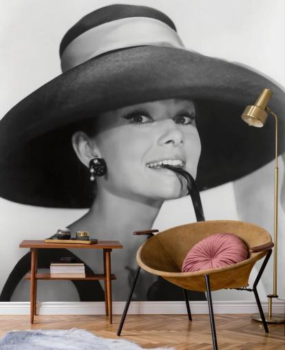 black and white breakfast at tiffanys wallpaper mural called Audrey Hepburn (Breakfast at Tiffany's) for bedrooms, businesses and offices black and white breakfast at tiffanys wallpaper mural called Audrey Hepburn (Breakfast at Tiffany's) for bedrooms, businesses and offices