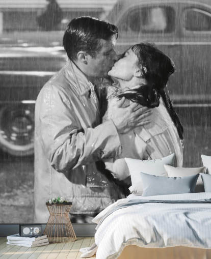 mural de pared en blanco y negro de desayuno en Tiffany's llamado Audrey Hepburn & George Peppard (Desayuno en Tiffany's) mural de pared en blanco y negro de desayuno en Tiffany's llamado Audrey Hepburn & George Peppard (Desayuno en Tiffany's)