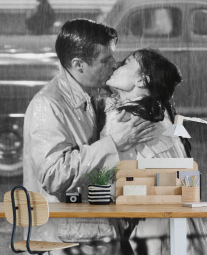 murale in bianco e nero con colazione da Tiffany intitolato Audrey Hepburn e George Peppard (Colazione da Tiffany) murale in bianco e nero con colazione da Tiffany intitolato Audrey Hepburn e George Peppard (Colazione da Tiffany)